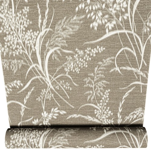 Brown floral wallpaper - brown,
