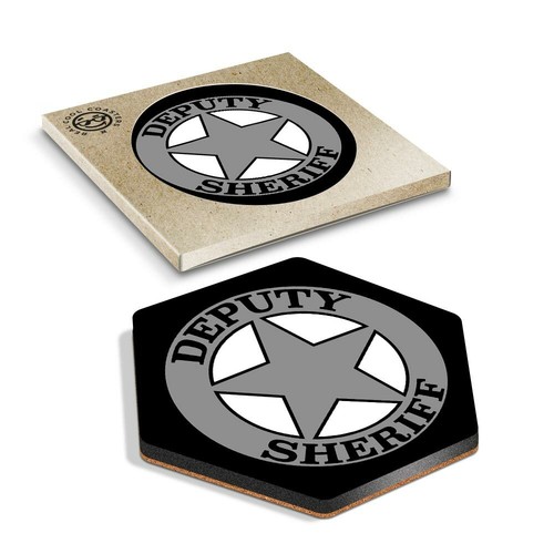Hexagon coaster bw - 1,