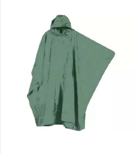 Olive hooded poncho - 1,