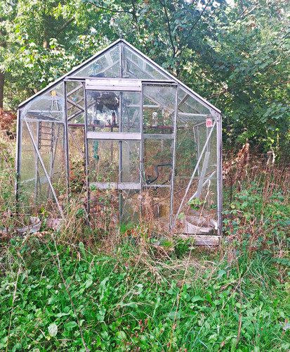 Glass greenhouse silver - greenhouse, metal