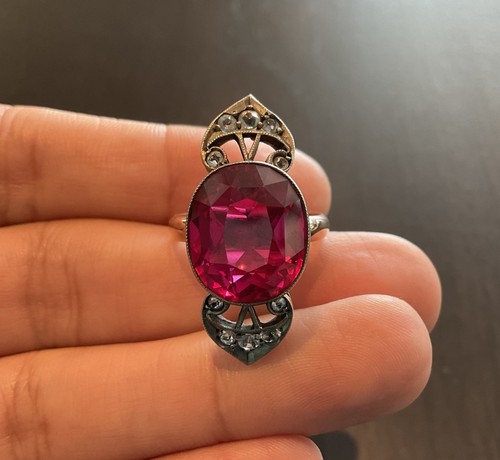 Vintage ring gold - 14k, ruby