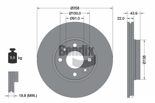 Pcs bendix braking bds1010 - 2,