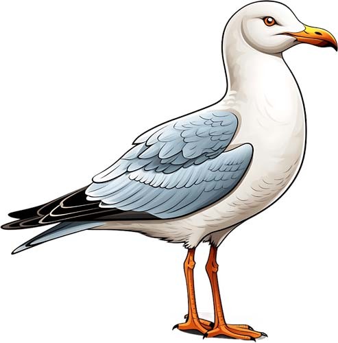 Colourful seagull bird - colourful,