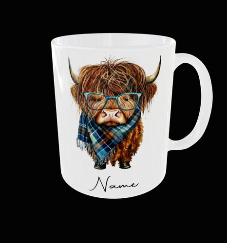 Personalised highland cow mug - highland,