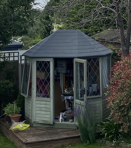 Summerhouse octagonal grp - summerhouse,