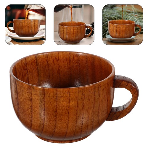 Wooden coffee cup dark - wooden, brown