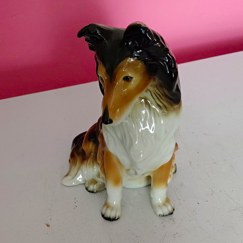Vintage ceramic collie dog - vintage,