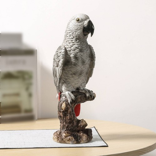 African grey parrot statue - grey,