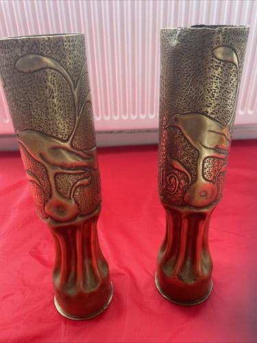 Ww1 french trench art pair - trench,