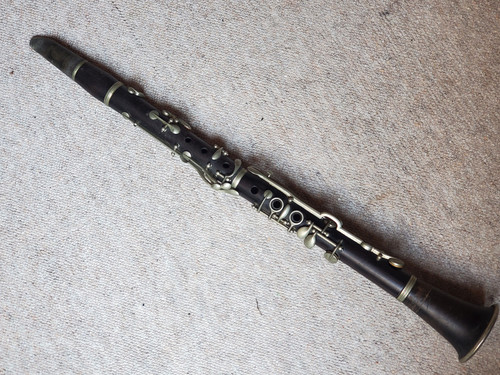 Old wooden clarinet - old, pleva