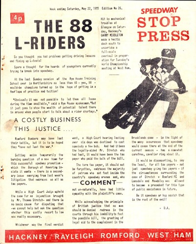 Speedway stop press - stop, #26