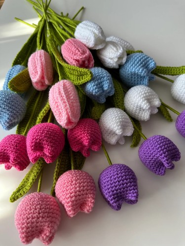 Handmade crochet tulip - handmade,