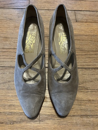 Ferragamo vintage taupe - taupe, suede