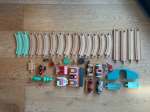 Large wooden train set - set, railway