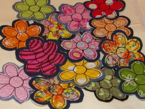 Boho denim patch - denim, handmade