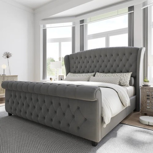 Luxury tulip wing sleigh bed - tulip,