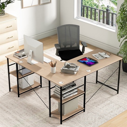 Shaped corner computer desk - computer,