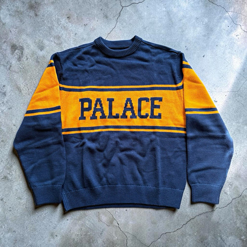 Palace blue yellow striped - blue,