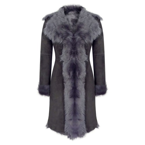 Grey length ladies suede - grey, 3/4