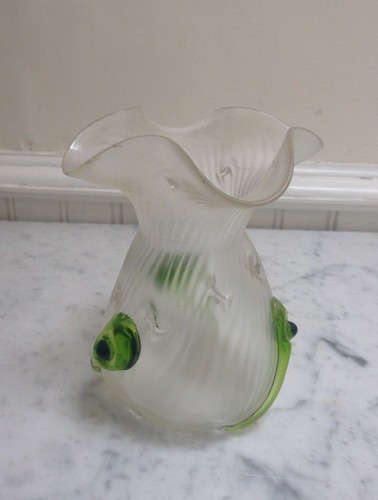 Art nouveau glass vase kralik - art,