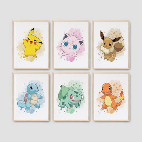Pokemon watercolour posters - pokemon,