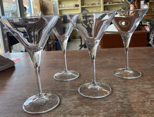 Hand blown crystal martini - 4x,