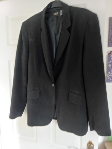 Ladies black pin stripe jacket - pin,
