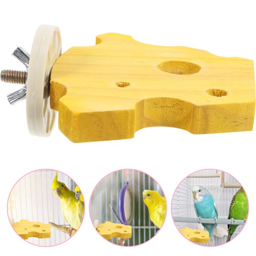 Yellow wood parrot perch - wood,