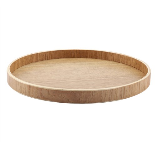 Vintage wooden round tray 24cm - vintage,