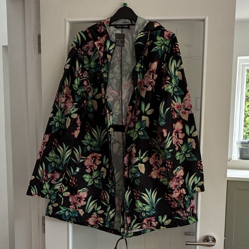 Primark black floral hooded - primark,