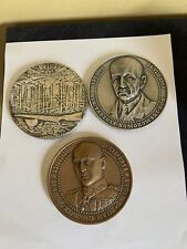Three Vintage Bronze And Silvered Polish WW2 Memorial Medals. 7cm Diameter
