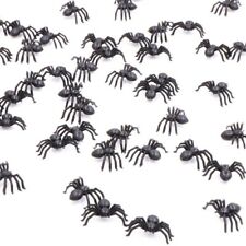 100x Black Plastic Fake Spider