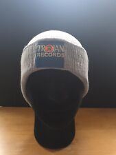 Trojan Records Grey Wool Beanie Hat Ska Mods Skinhead Scooter Retro FREE P&P