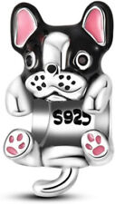 French Bulldog Charm Dog Puppy Pet Love Mum 925 Sterling Silver Bracelet Bead