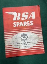 BSA Gold Star 500cc Replacement Spare Parts Book Original Used 