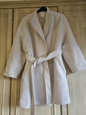 Ladies Wrap Coat, Funnel Neck With Belt Size XL H&M Light Beige