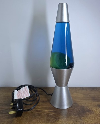 Retro silver lava lamp blue - retro,