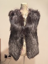 Real Silver Fox Fur Gilet Size