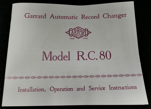 Garrard rc80 automatic record - rc80,