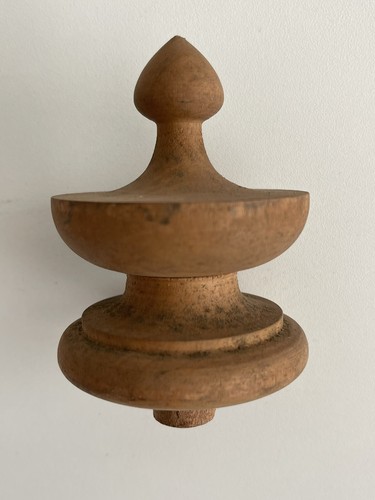 Wooden finial clock barometer - finial,
