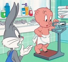 Original Bugs Bunny Porky Pig illustration painting gouache artwork cartoon #13