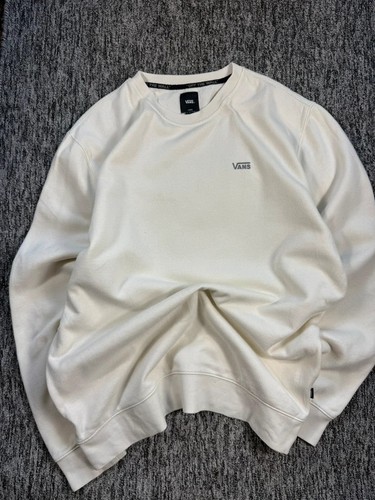 Vans cream white large mens - white,