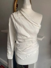 Zara White One Shoulder Top
