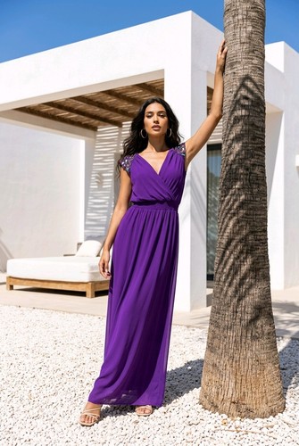 Purple embellished shoulder - purple,