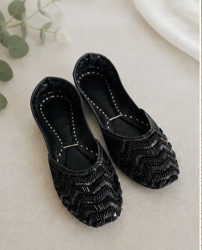 Black handcrafted khussa shoes - handcrafted,