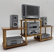 Dolls house furniture entertainment centre television tv  in 1/12th Scale. 