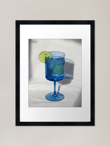 Blue cocktail framed - blue,