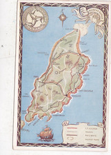 Isle of Man Map Postcard unused VGC