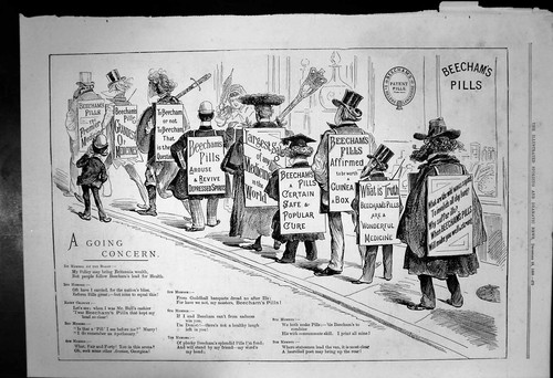 Old antique print advert - antique,