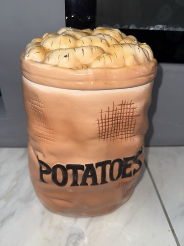 Ceramic potatoes bag jar - ceramic,
